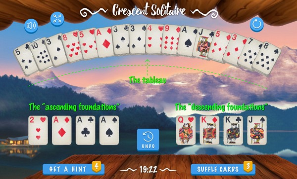 Online Games - Crescent Solitaire - Free Online Card Game